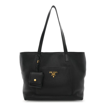 Prada Vitello Daino Pocket Shopping Tote Black 1 of 12