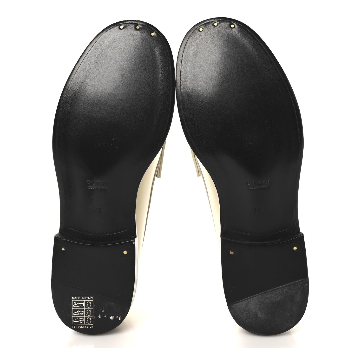 Calfskin Womens Horsebit Moccasin Loafers 37.5 New Ivoire