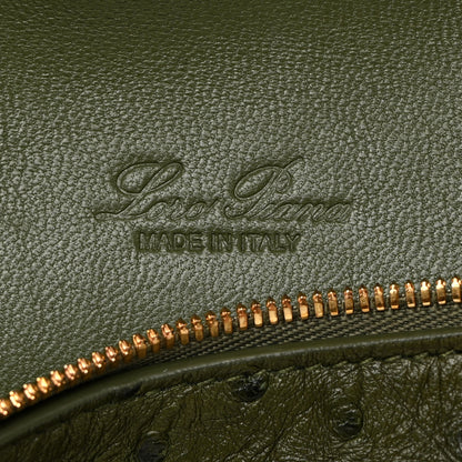 Loro Piana Ostrich L19 Extra Pocket Pouch Dark Lichen Green 6 of 9