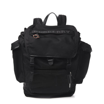 Burberry Nylon Calfskin Logo Detail Backpack Black 1 of 9