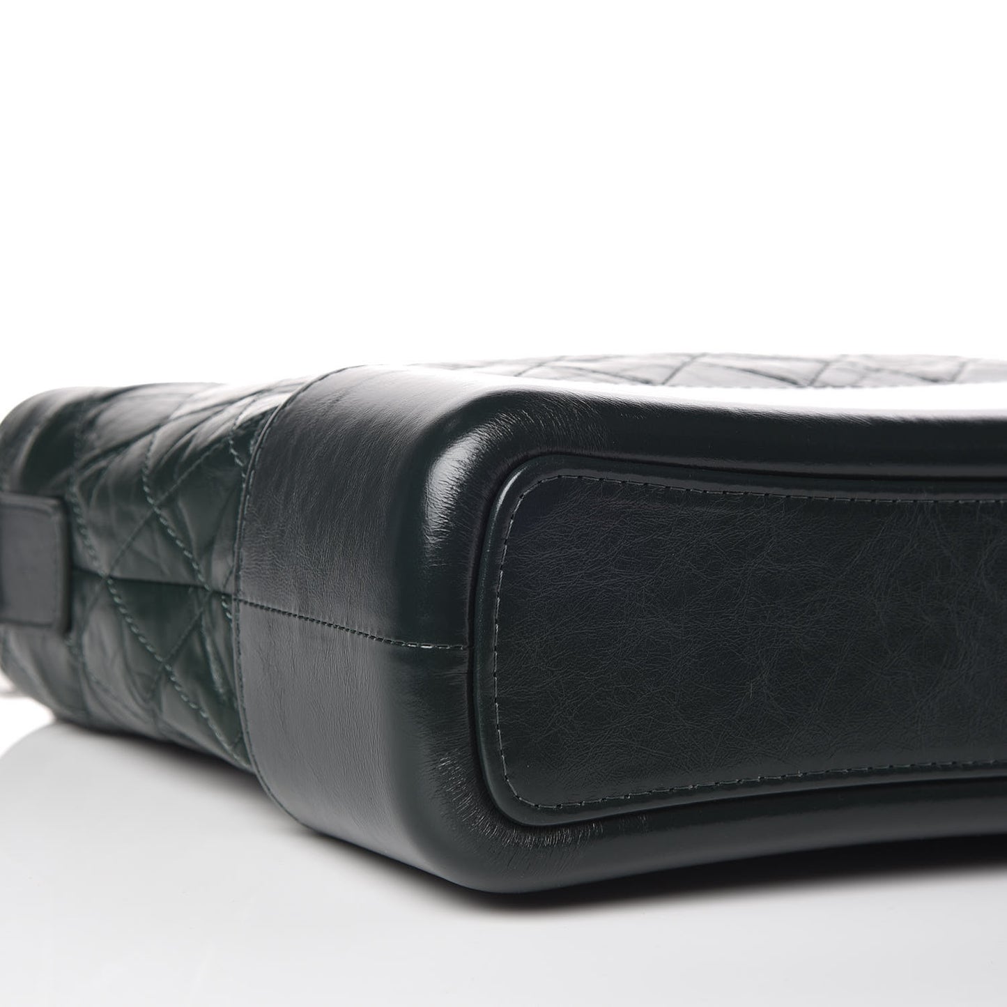 Aged Calfskin Quilted Medium Gabrielle Hobo Dark Green