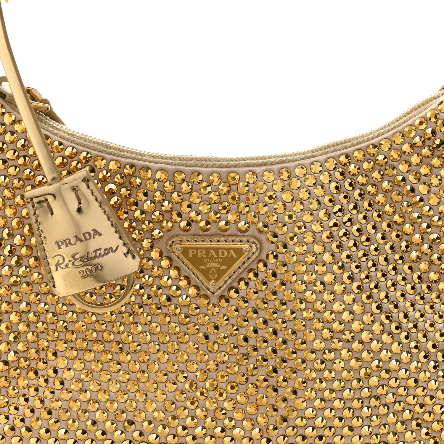 Prada Satin Crystal Mini Re-Edition 2000 Bag Platino 1789528