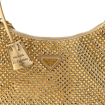 Prada Satin Crystal Mini Re-Edition 2000 Bag Platino 8 of 11
