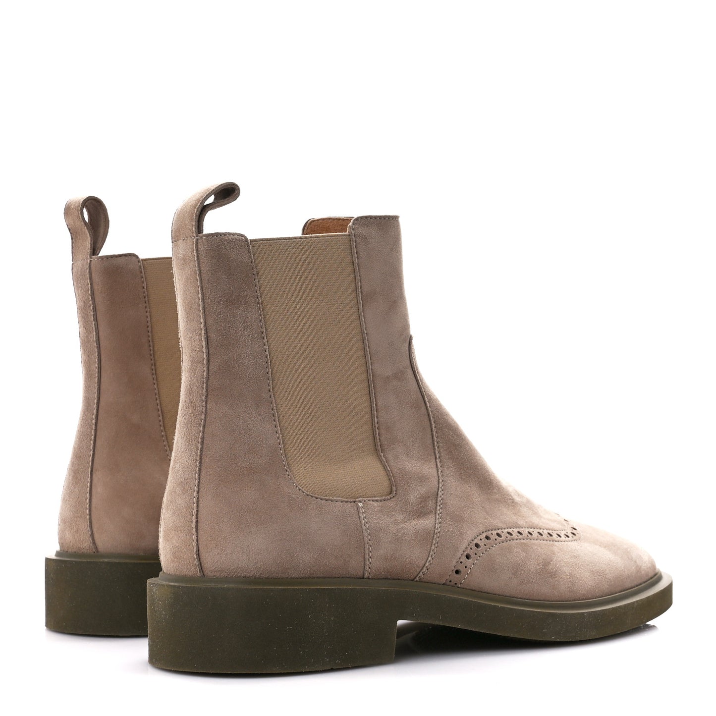 Suede Goatskin Mens Ebony Chelsea Ankle Boots 42 Beige