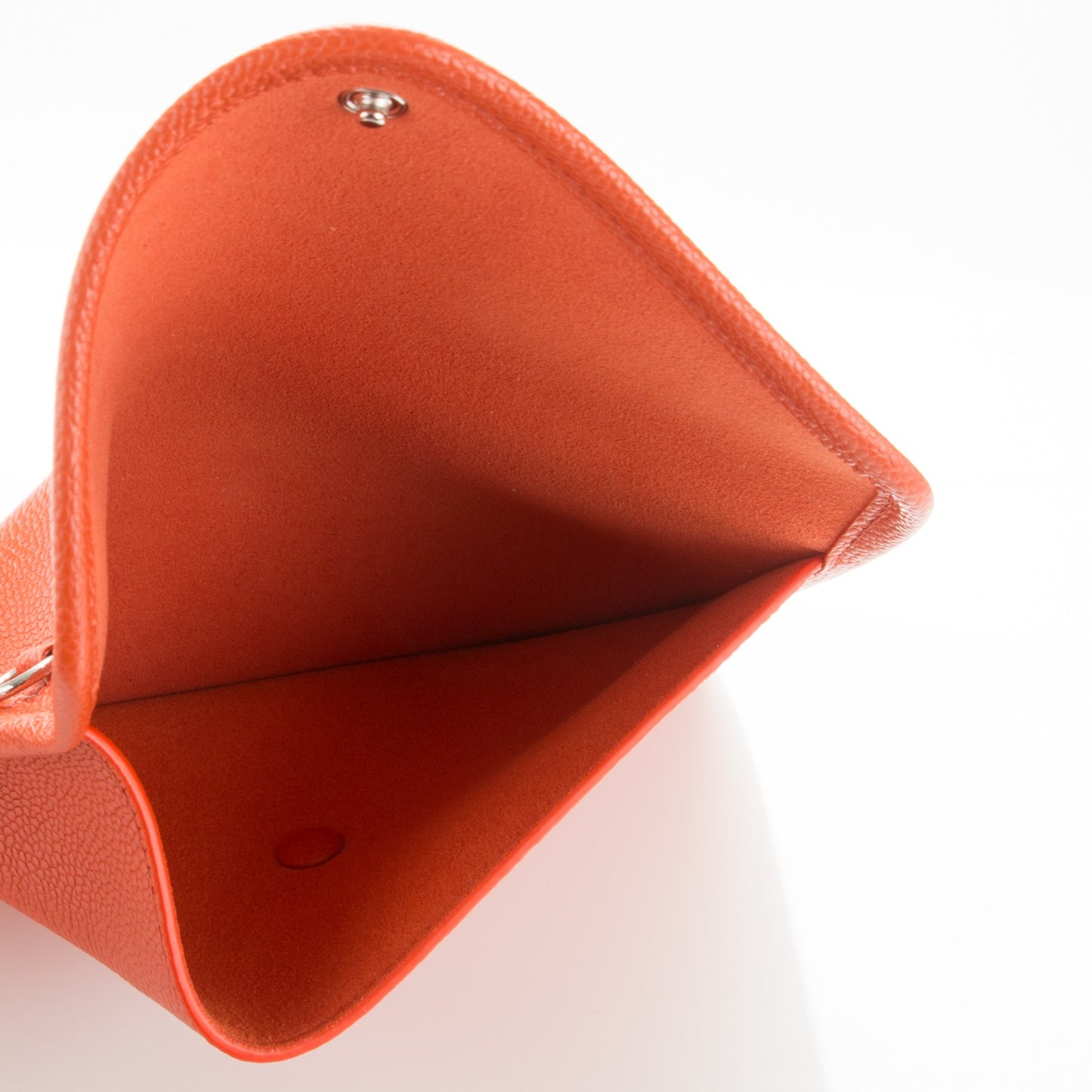 Caviar Perforated Drawstring CC Bag Black Orange