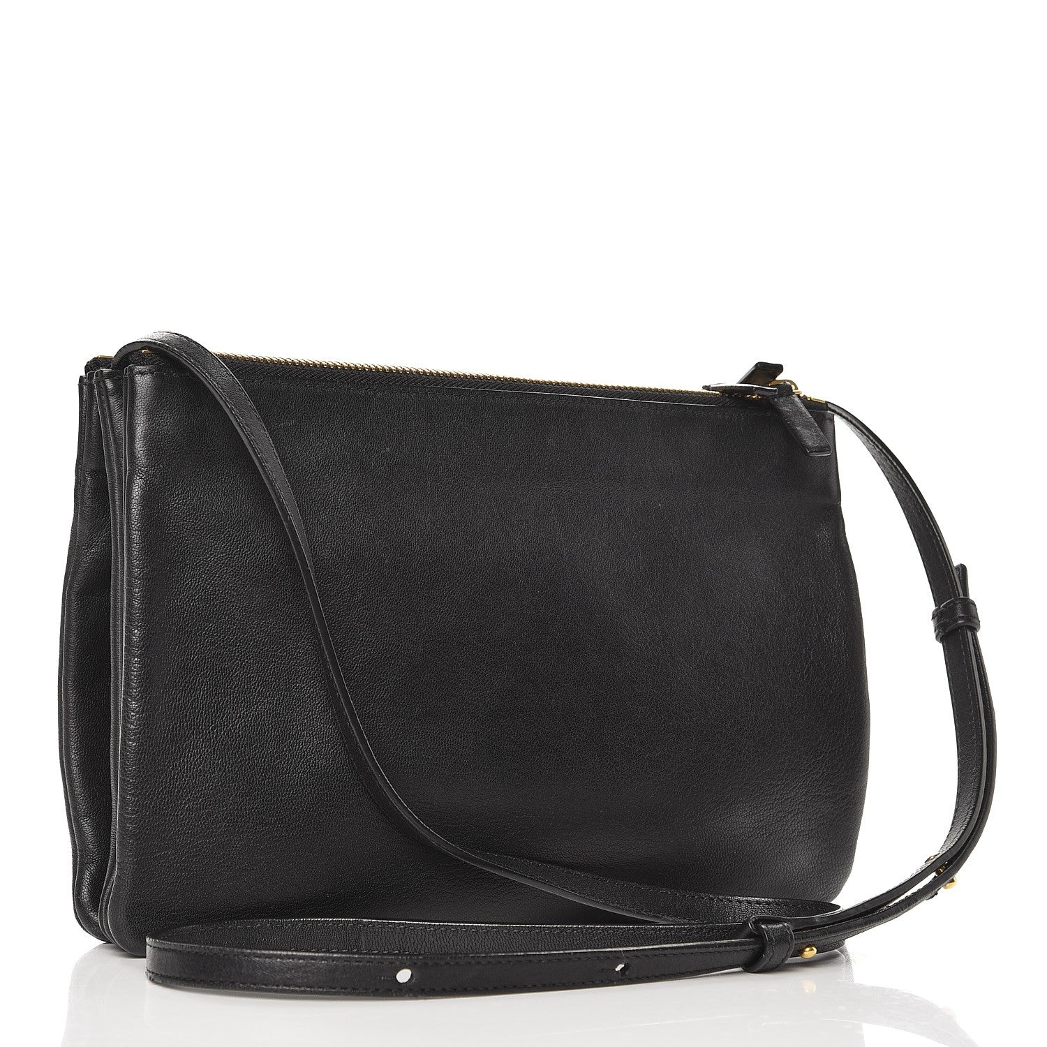 Celine Lambskin Large Trio Crossbody Bag Black 4 of 10