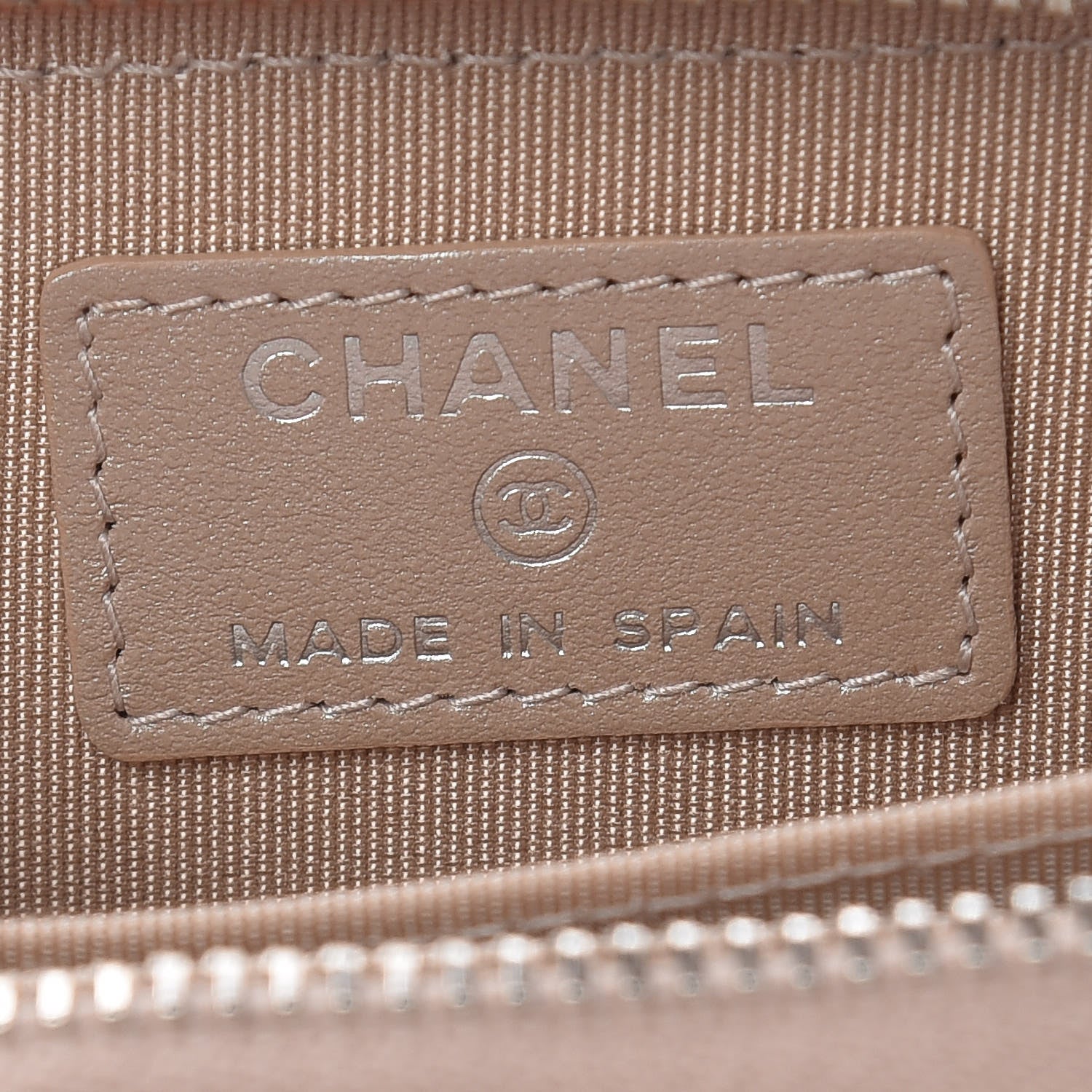 Chanel Metallic Caviar Chevron Quilted Zip Around Coin Purse Light Gold 6 of 9