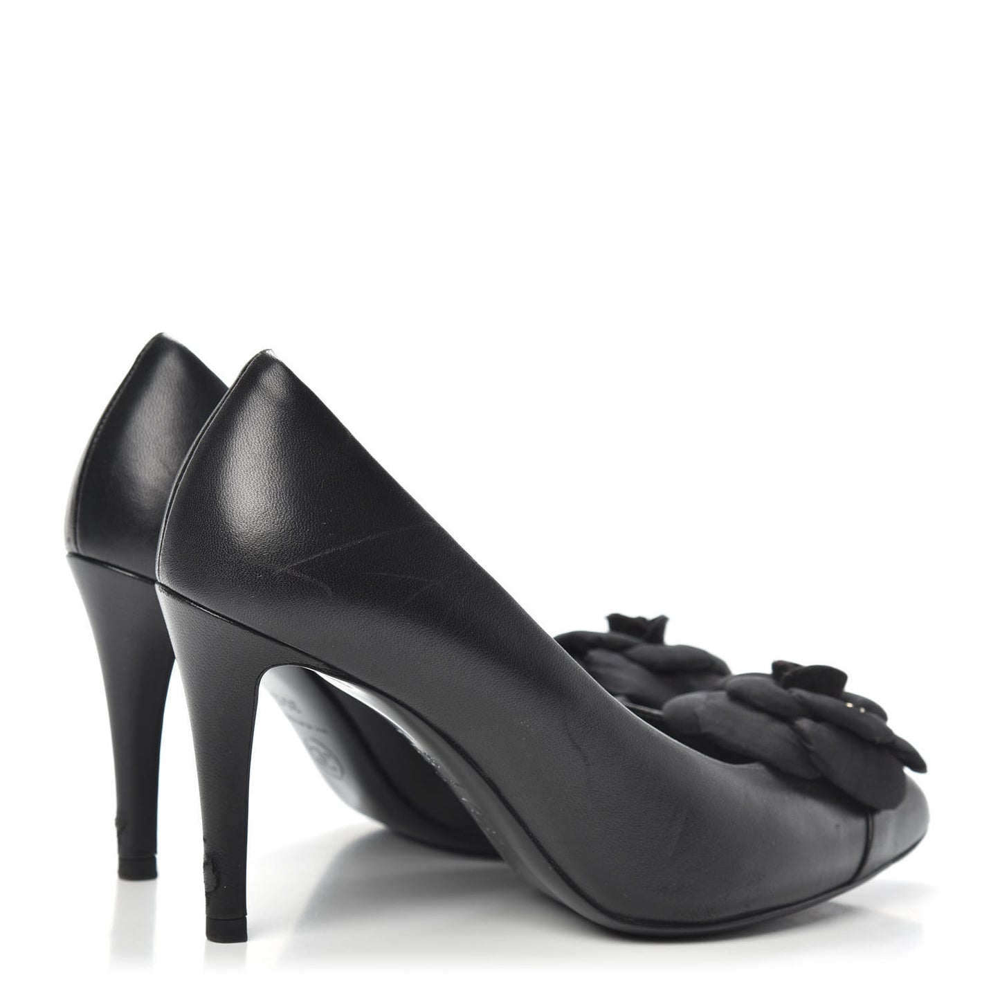 Lambskin Camellia Pumps 35.5 Black