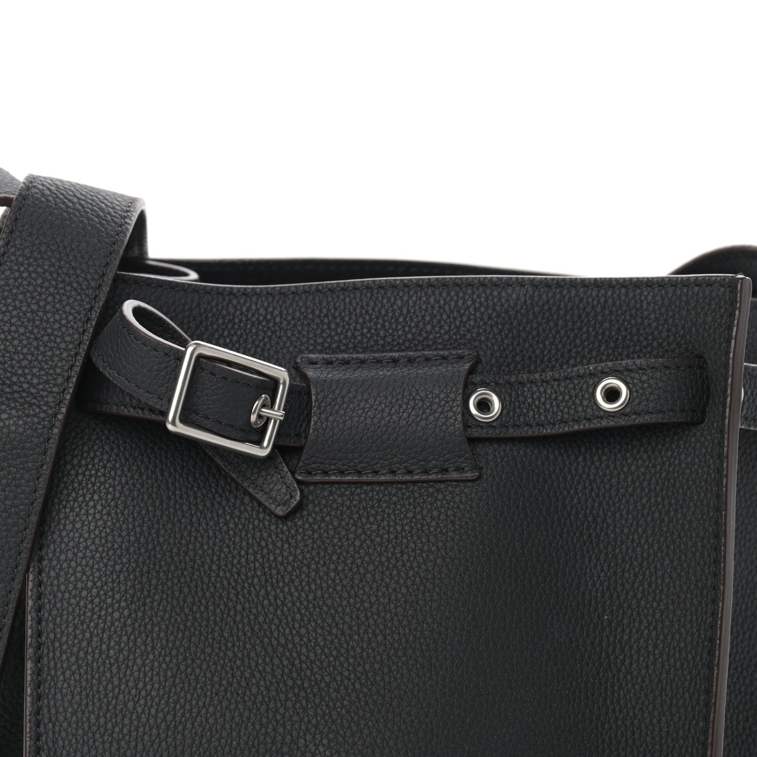 Celine Supple Grained Calfskin Long Strap Big Bag Bucket Black 8 of 10