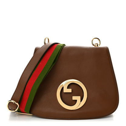 Gucci Roxy Calfskin Web Medium Blondie Shoulder Flap Bag Cuir 1 of 12