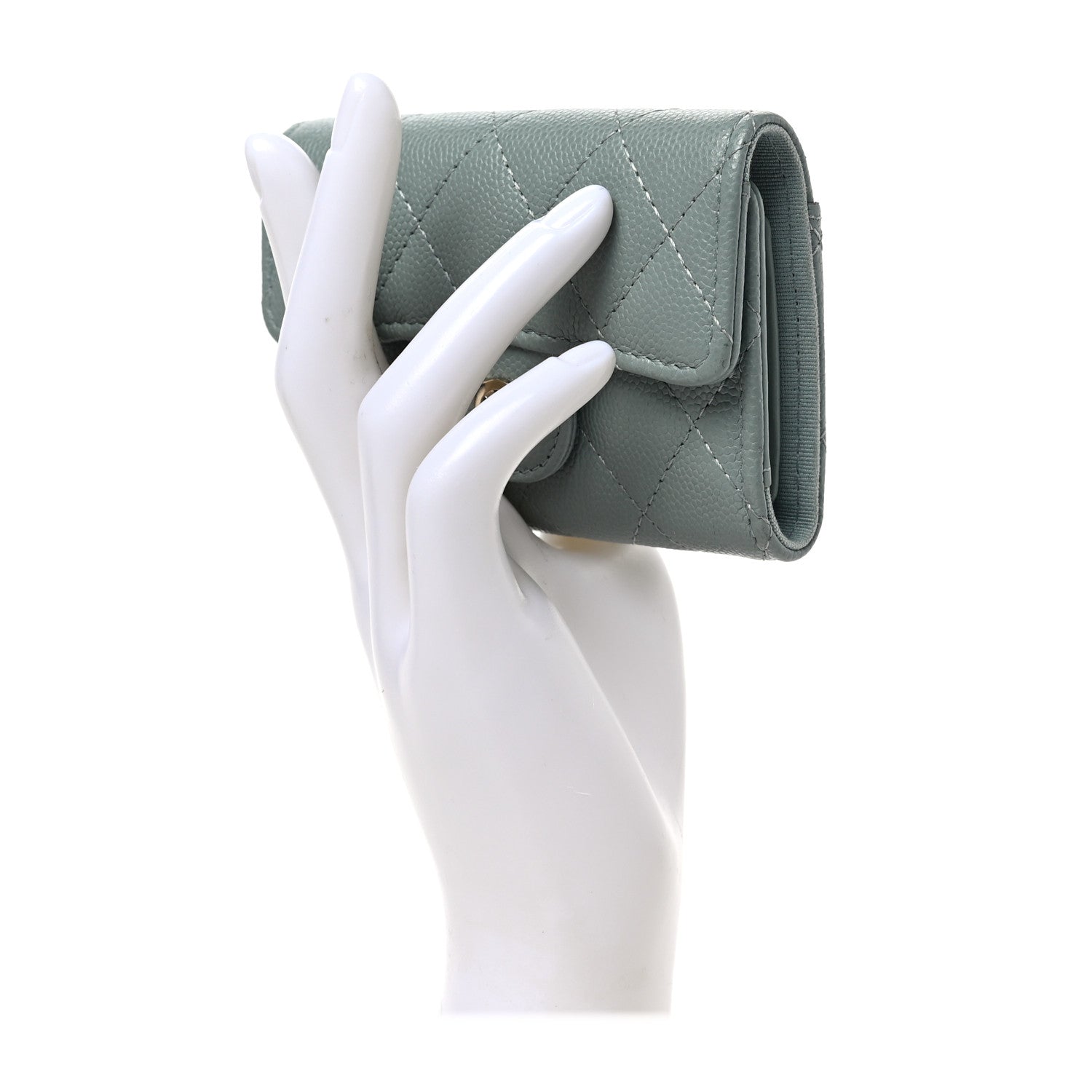 Chanel Caviar Quilted Classic 4 Key Holder Wallet Grey 2 of 7