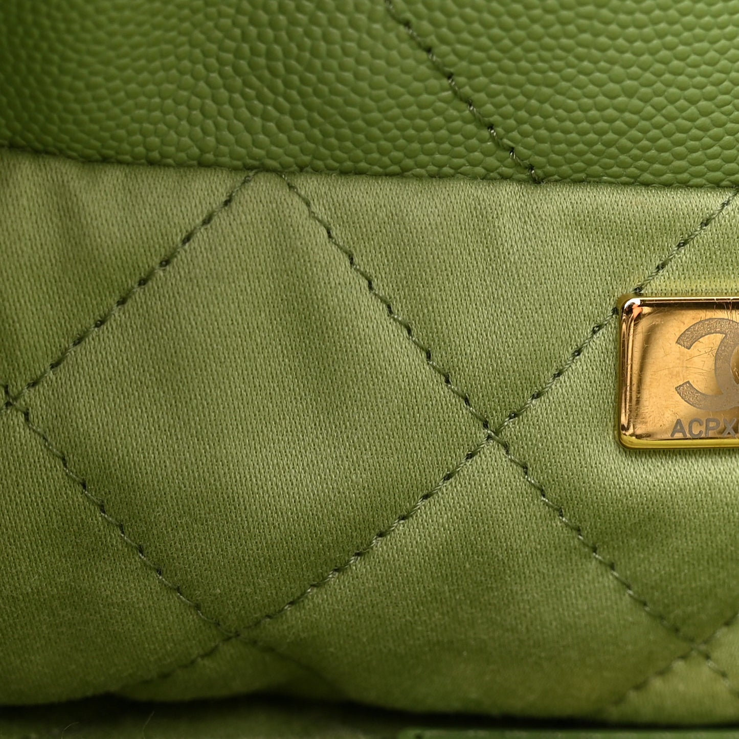 Shiny Caviar Quilted Small Chanel 22 Green