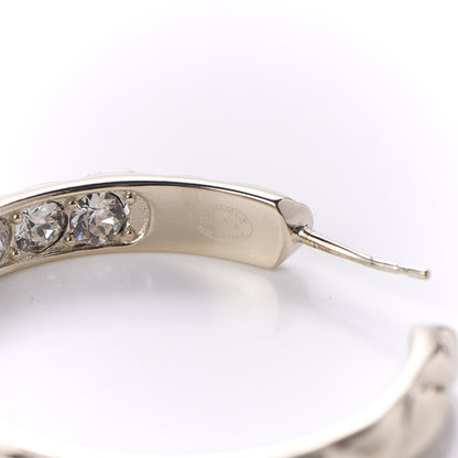 Chanel Crystal Quilted CC Hoop Earrings Gold 4 of 6