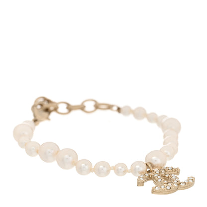 Chanel Pearl Crystal CC Bracelet Gold 1 of 4