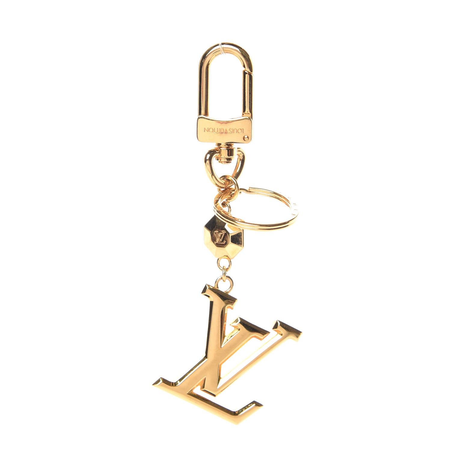 Louis Vuitton LV Facettes Bag Charm Key Holder Gold 1 of 3