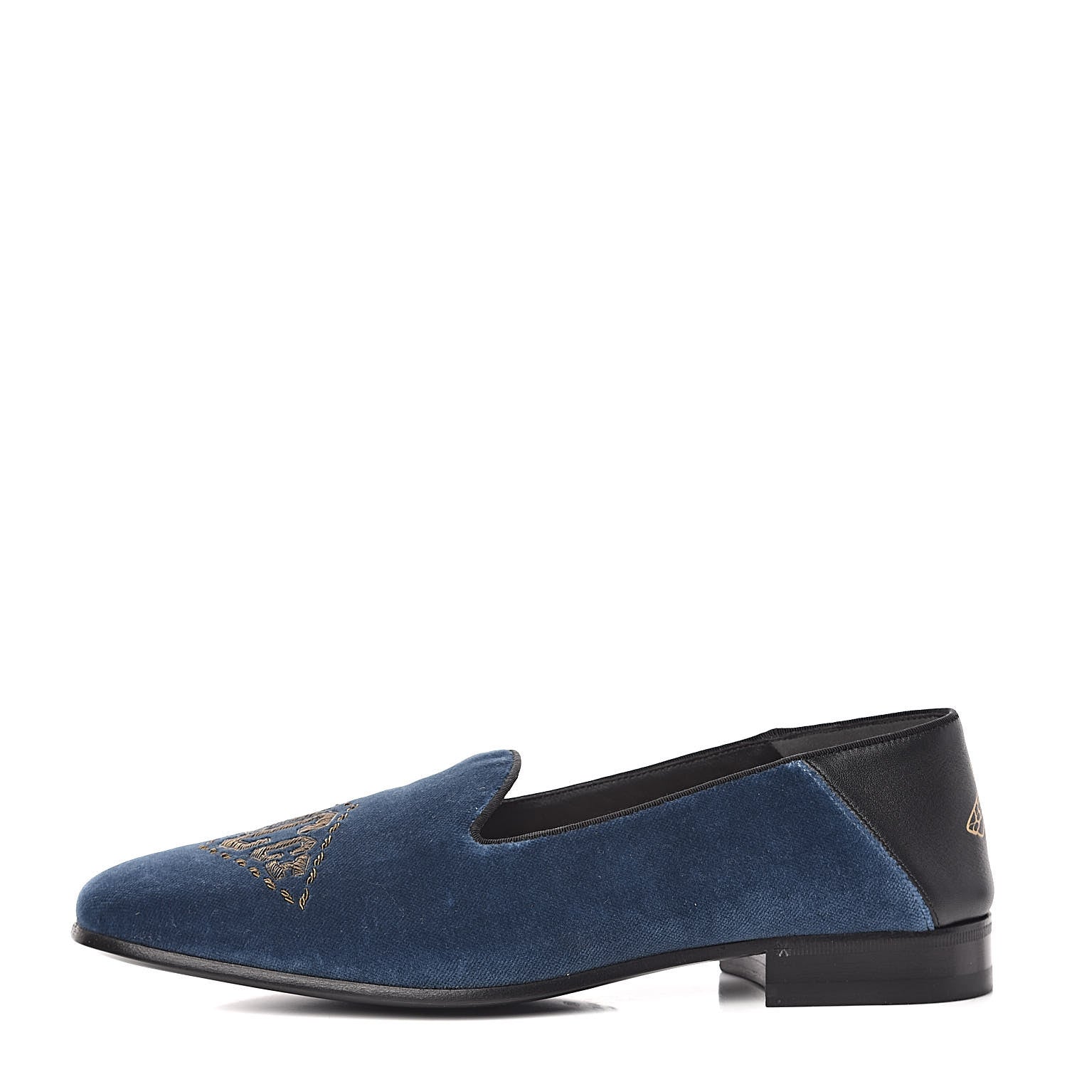 Gucci Velvet Mens Loafers 8 Blue 1 of 10