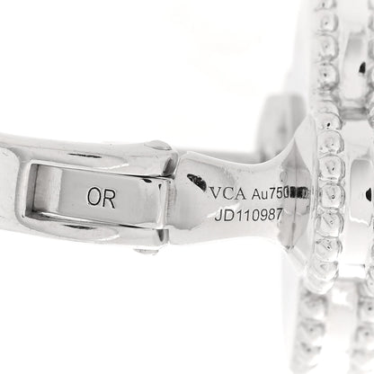 Van Cleef & Arpels 18K White Gold Guilloche Vintage Alhambra Earrings 4 of 5