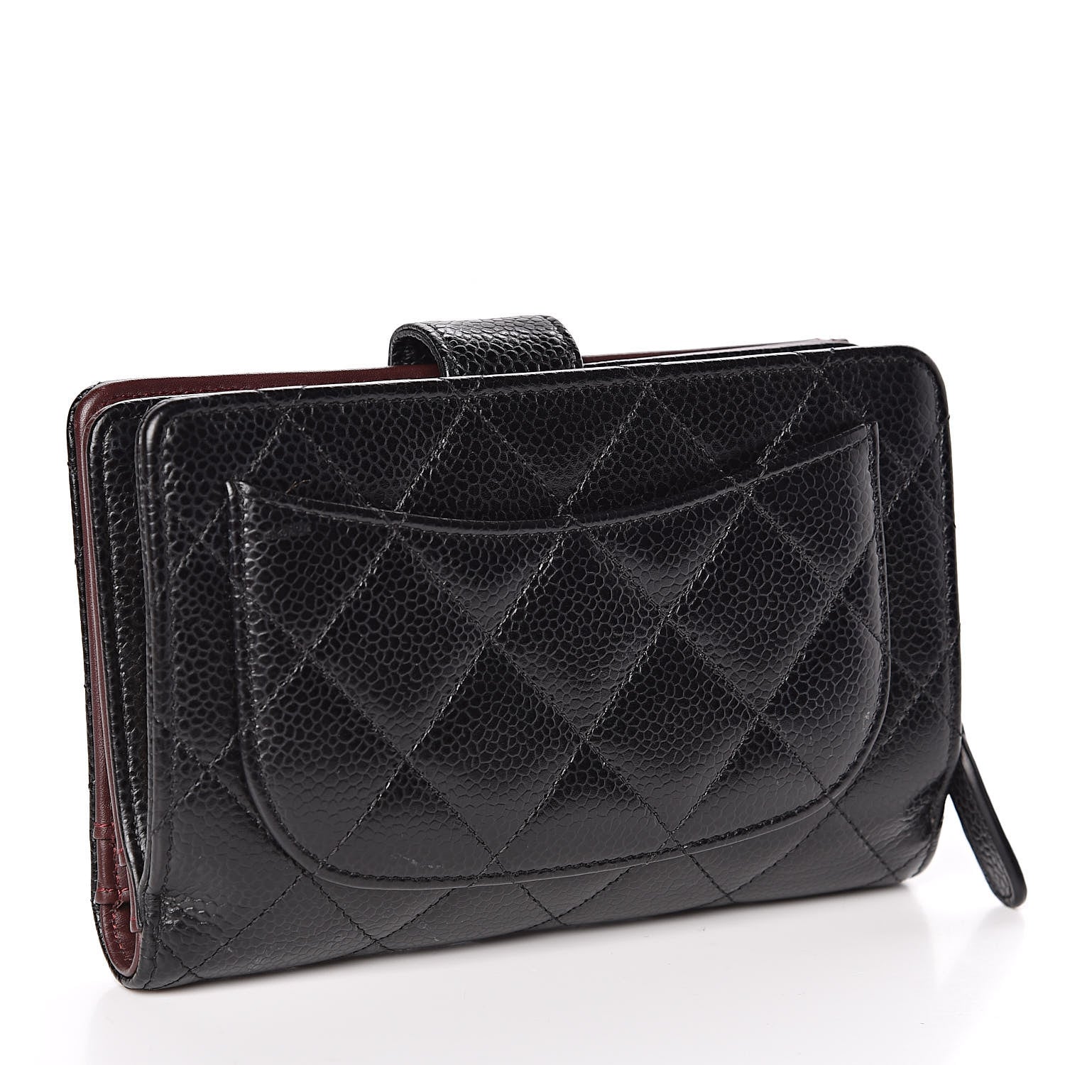 Chanel Caviar Quilted Zipped Pocket Wallet Black 3 of 9