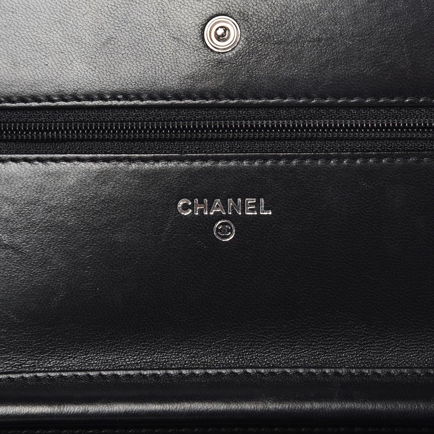 Chanel Lambskin Chevron Quilted Wallet On Chain WOC So Black 6 of 11