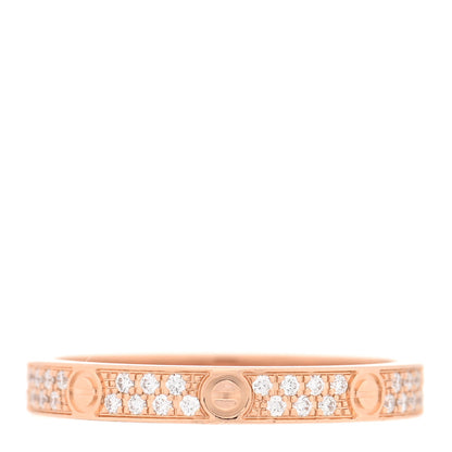 Cartier 18K Pink Gold Diamond 2.6mm LOVE Paved Band Ring 49/4.75 1 of 4