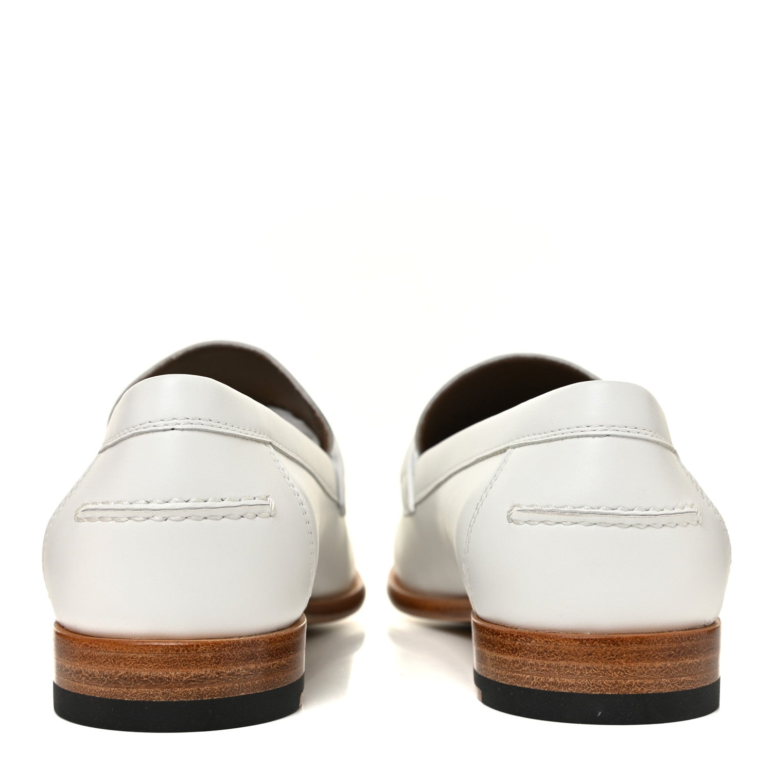 Hermes Calfskin Womens Destin Loafer 37 White 4 of 9