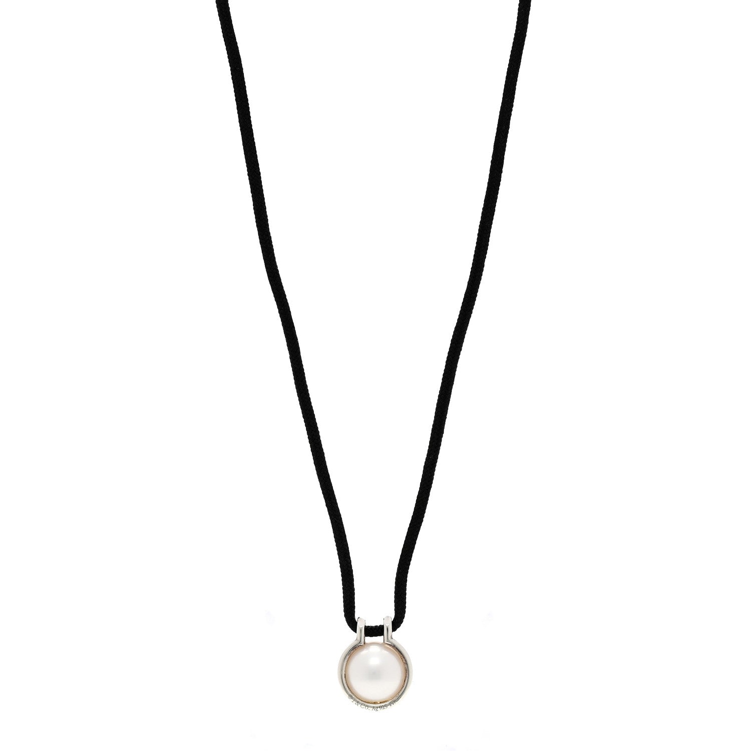 Tiffany Sterling Silver Pearl HardWear Cord Necklace 1 of 5