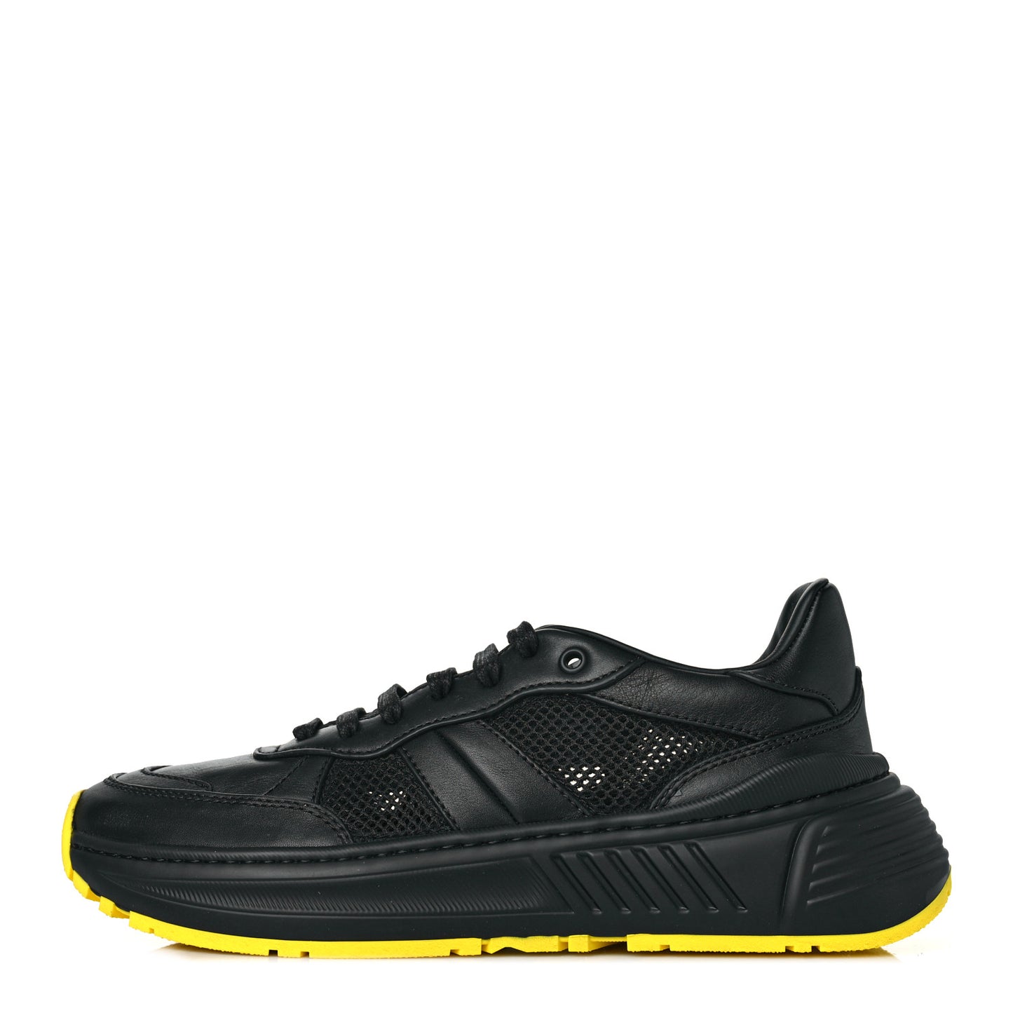 Calfskin Mesh The Speedster Sneakers 40 Black Yellow