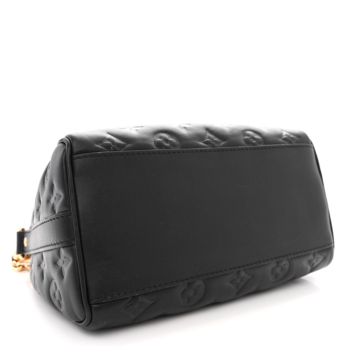 Lambskin Embossed Monogram Speedy 22 Bandouliere Black