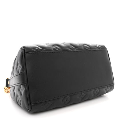 Louis Vuitton Lambskin Embossed Monogram Speedy 22 Bandouliere Black 4 of 9