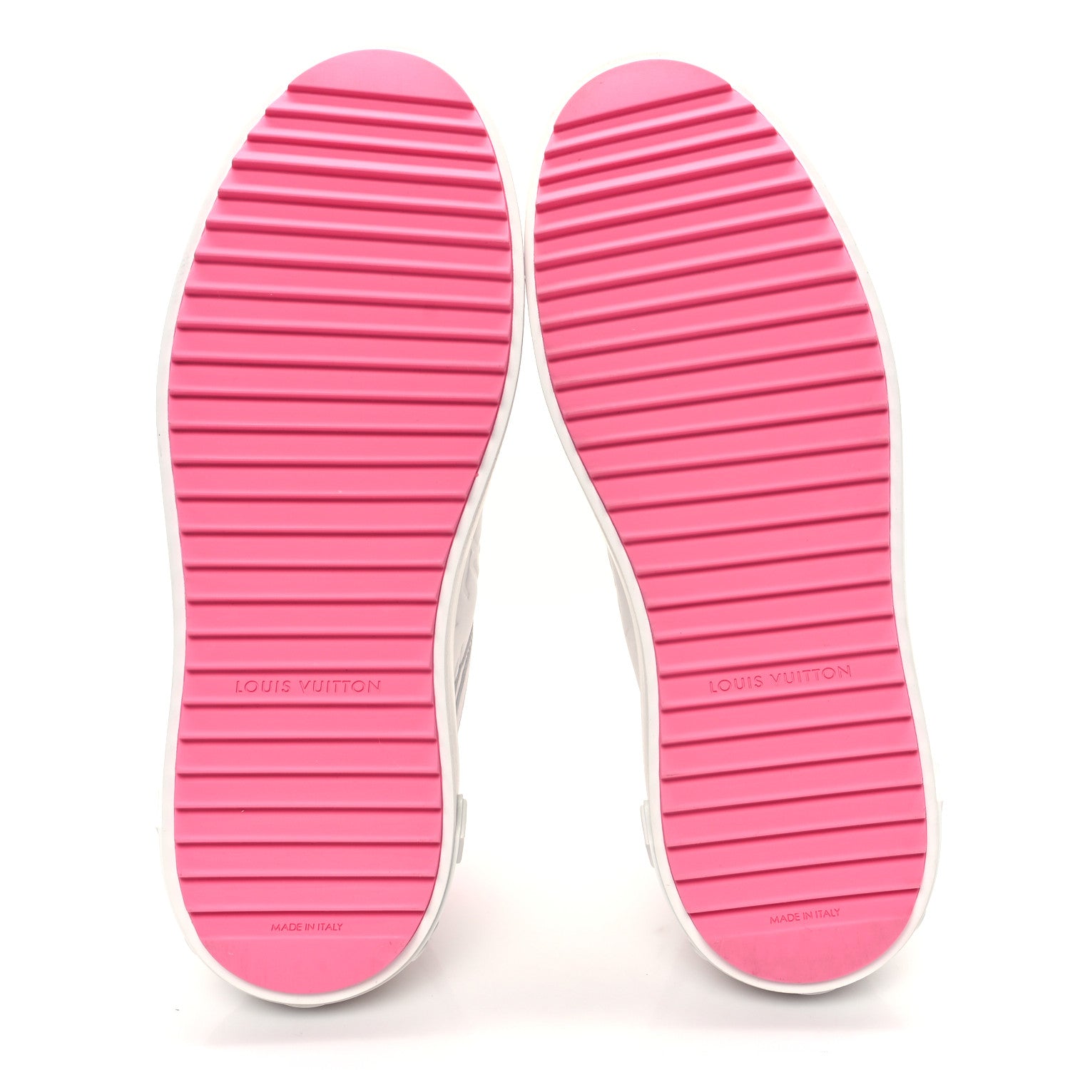 Louis Vuitton Lambskin Embossed Monogram Time Out Sneakers 38 White Pink 5 of 10