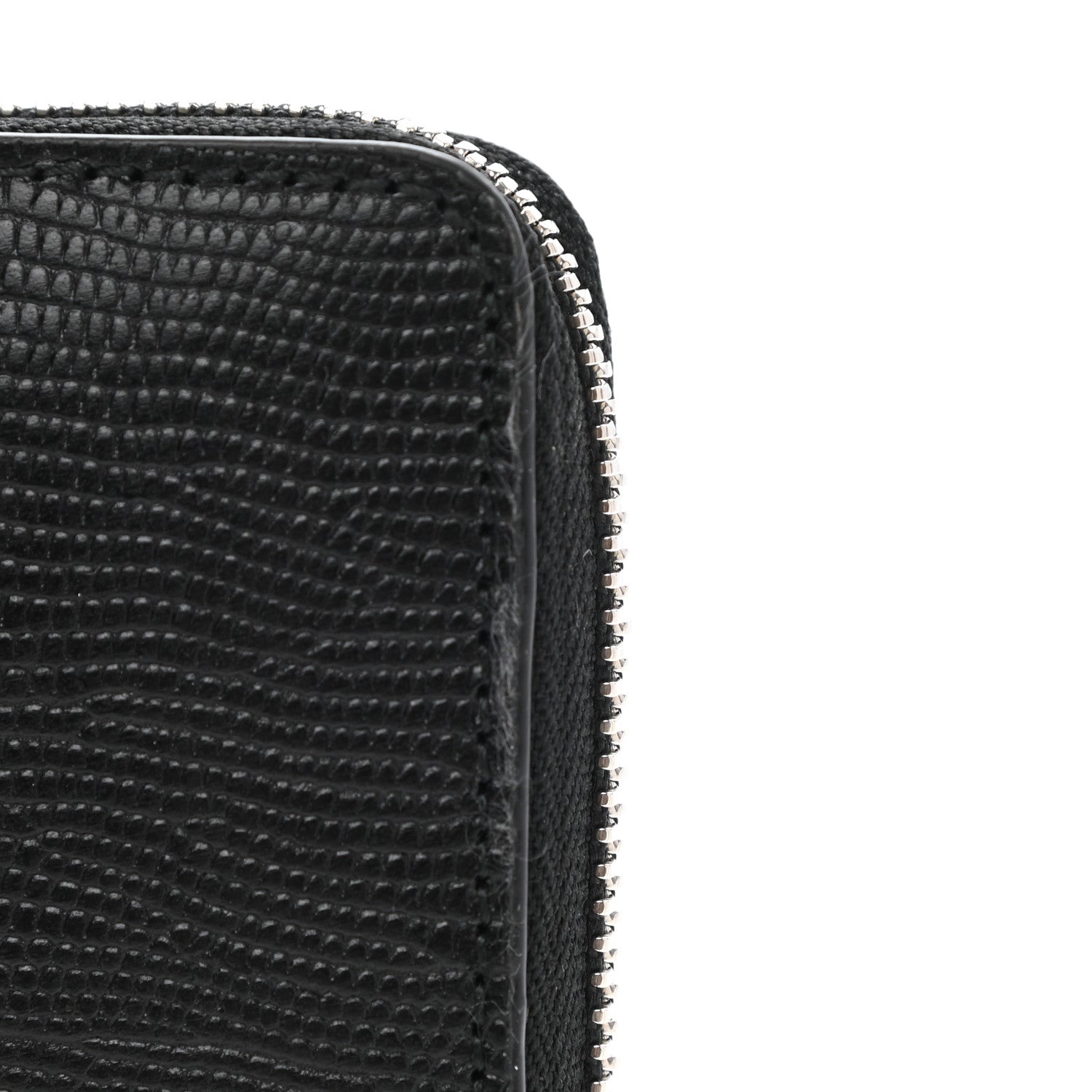 Alexander McQueen Calfskin Lizard Embossed Skull Continental Zip Wallet Black 7 of 7