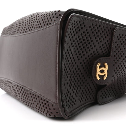 Chanel Perforated Calfskin Small Chanel 25 Handbag Dark Brown 10 of 10