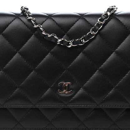 Chanel Lambskin Quilted Wallet On Chain WOC Black 11 of 11