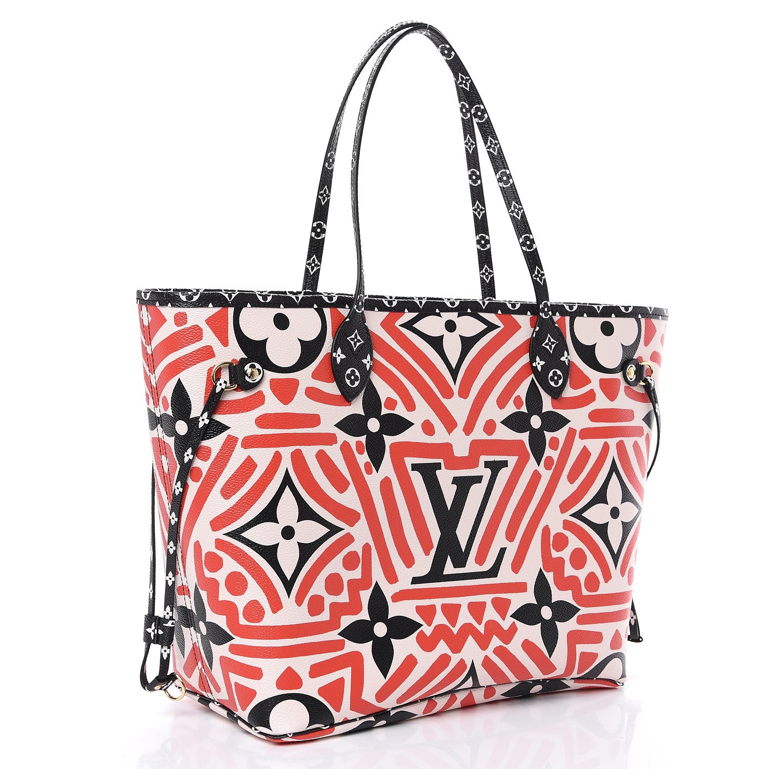 Louis Vuitton Monogram Giant Crafty Neverfull MM Creme Rouge Black 2 of 9