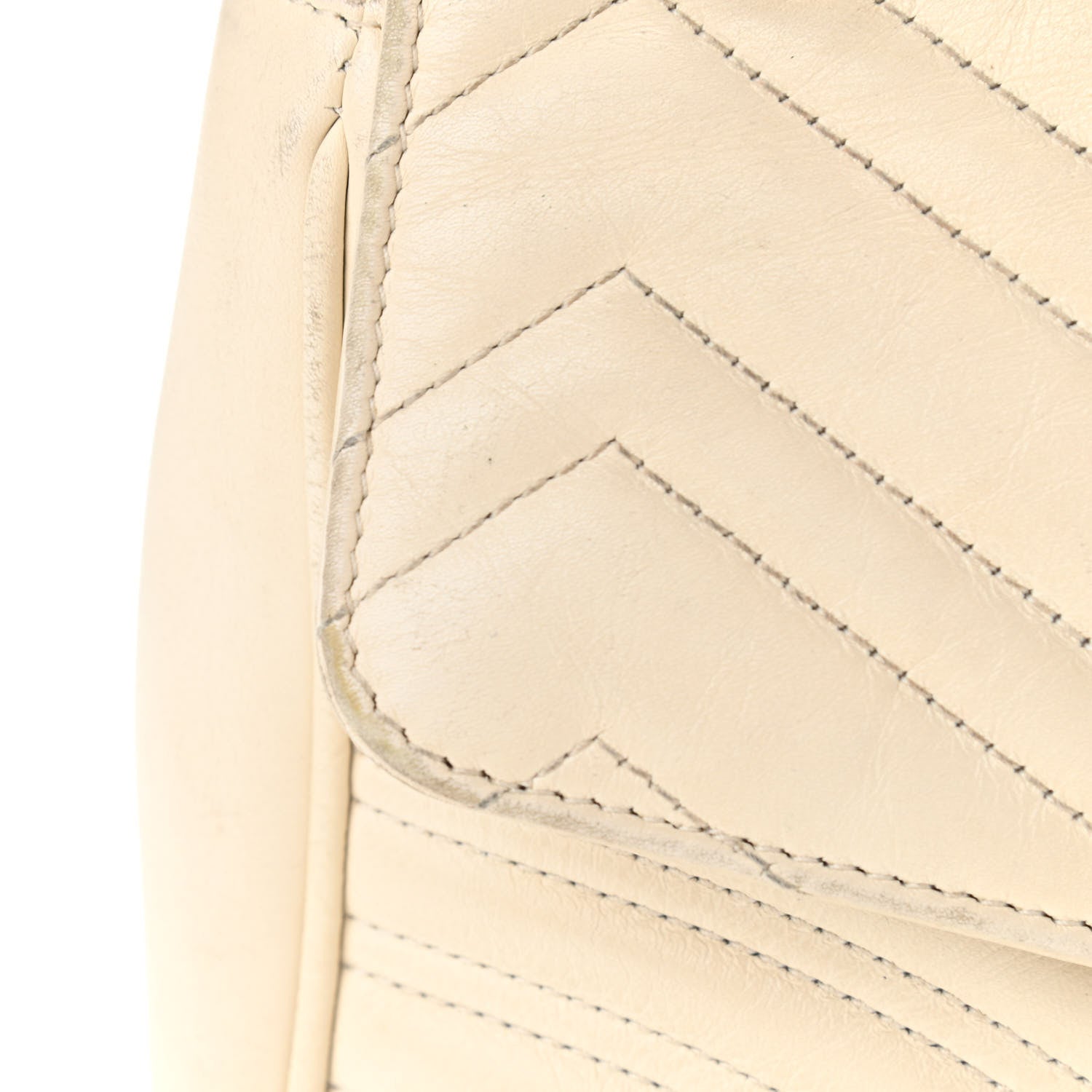 Gucci Calfskin Matelasse Medium GG Marmont Shoulder Bag White 14 of 15