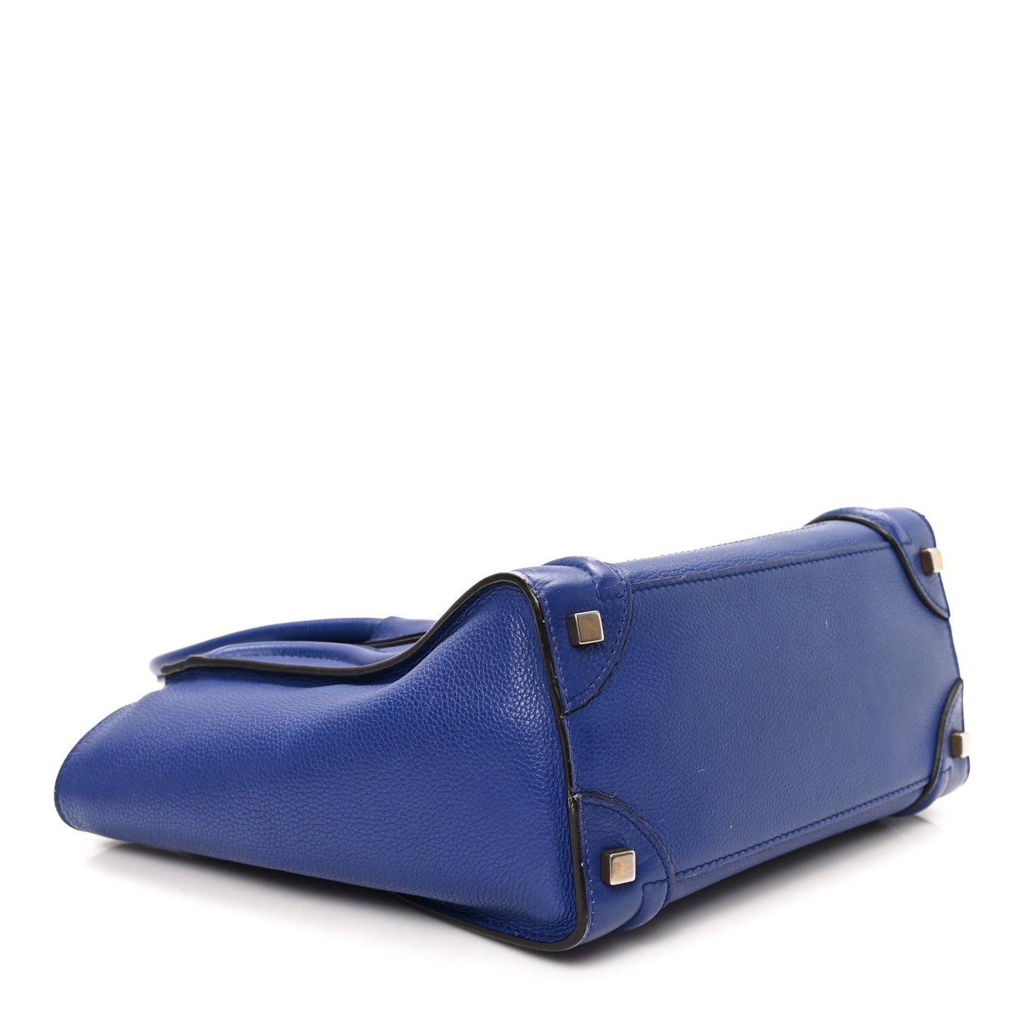 Drummed Calfskin Micro Luggage Indigo