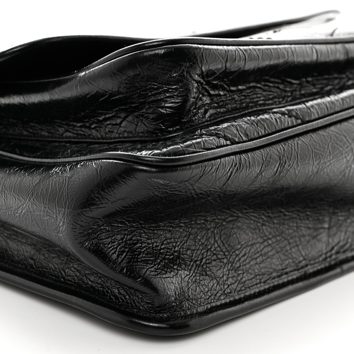 Saint Laurent Crinkled Calfskin Matelasse Monogram Medium Niki Chain Satchel Black 9 of 10