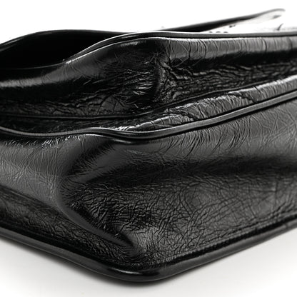 Saint Laurent Crinkled Calfskin Matelasse Monogram Medium Niki Chain Satchel Black 9 of 10