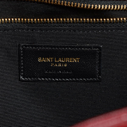 Saint Laurent Grain De Poudre Matelasse Chevron Monogram Shopping Bag Oxblood 14 of 16