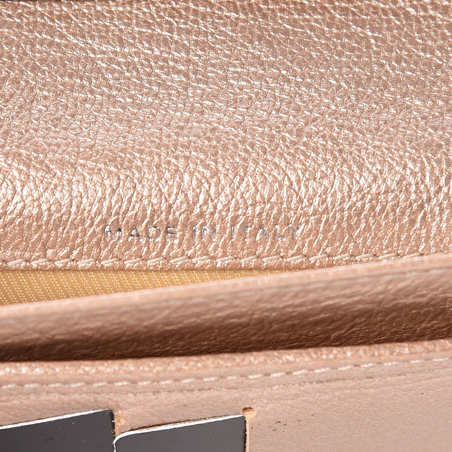 Metallic Goatskin Large Flap Wallet Gold