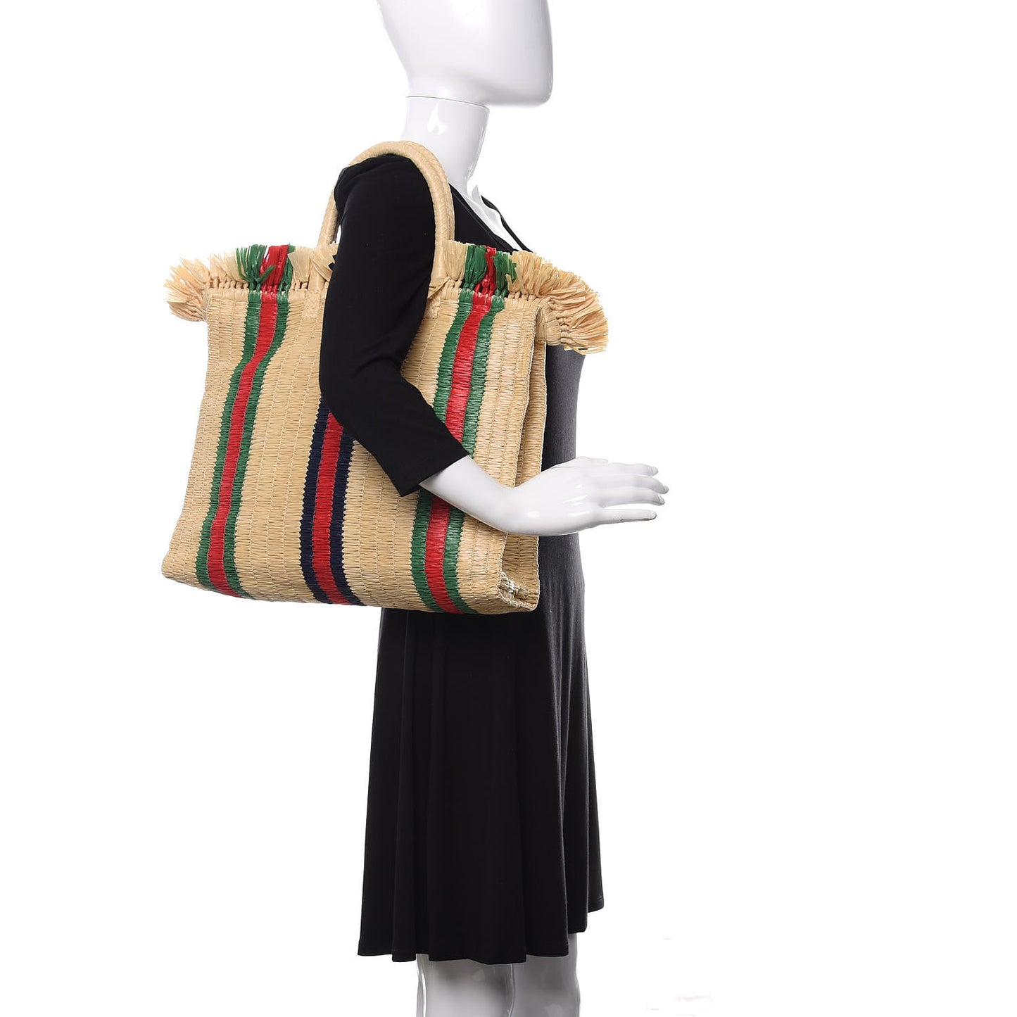 Raffia Linen Web Cestino Tote Bag