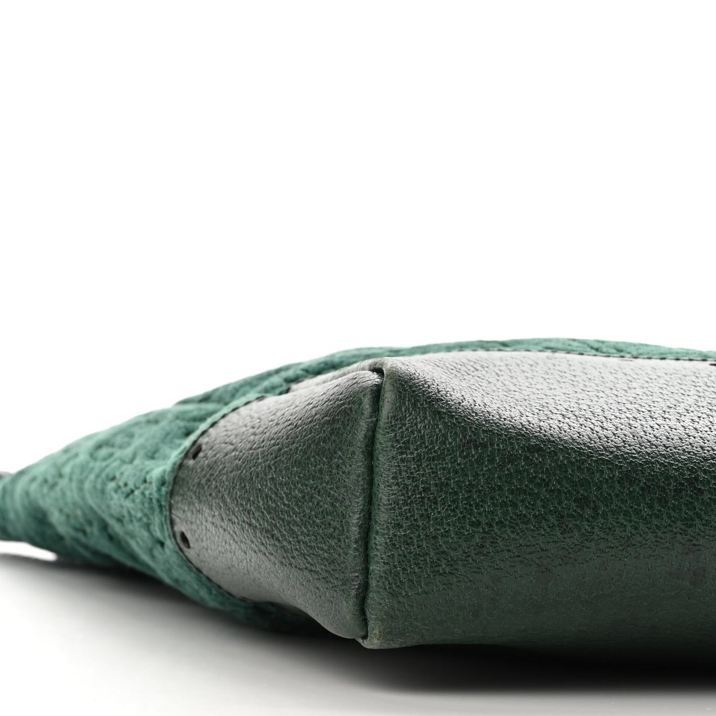 Velvet Horsebit Embossed Large Punch Top Handle Tote Green