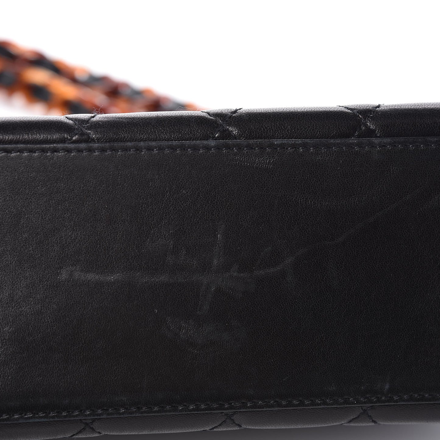 Lambskin Tortoise Chain Shoulder Bag Black