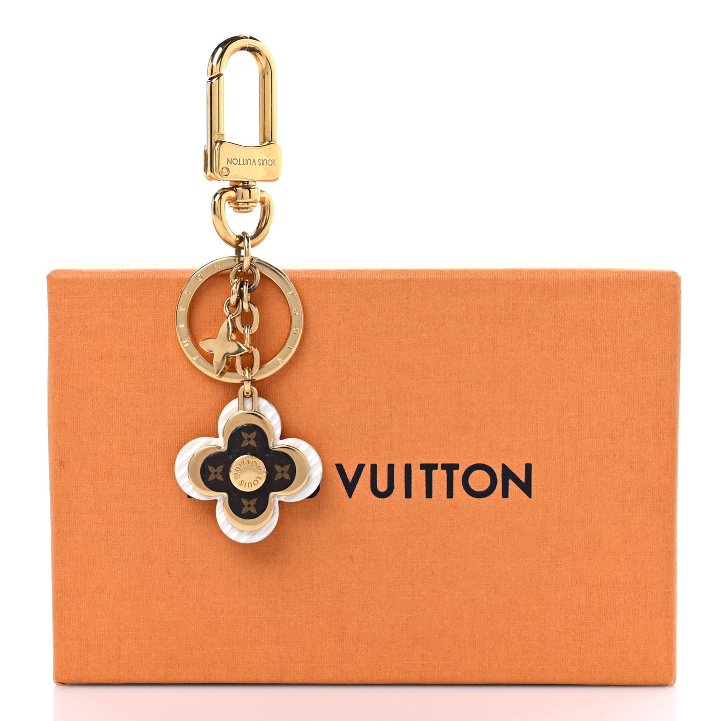 Monogram Epi Blooming Flowers Bag Charm Key Holder White