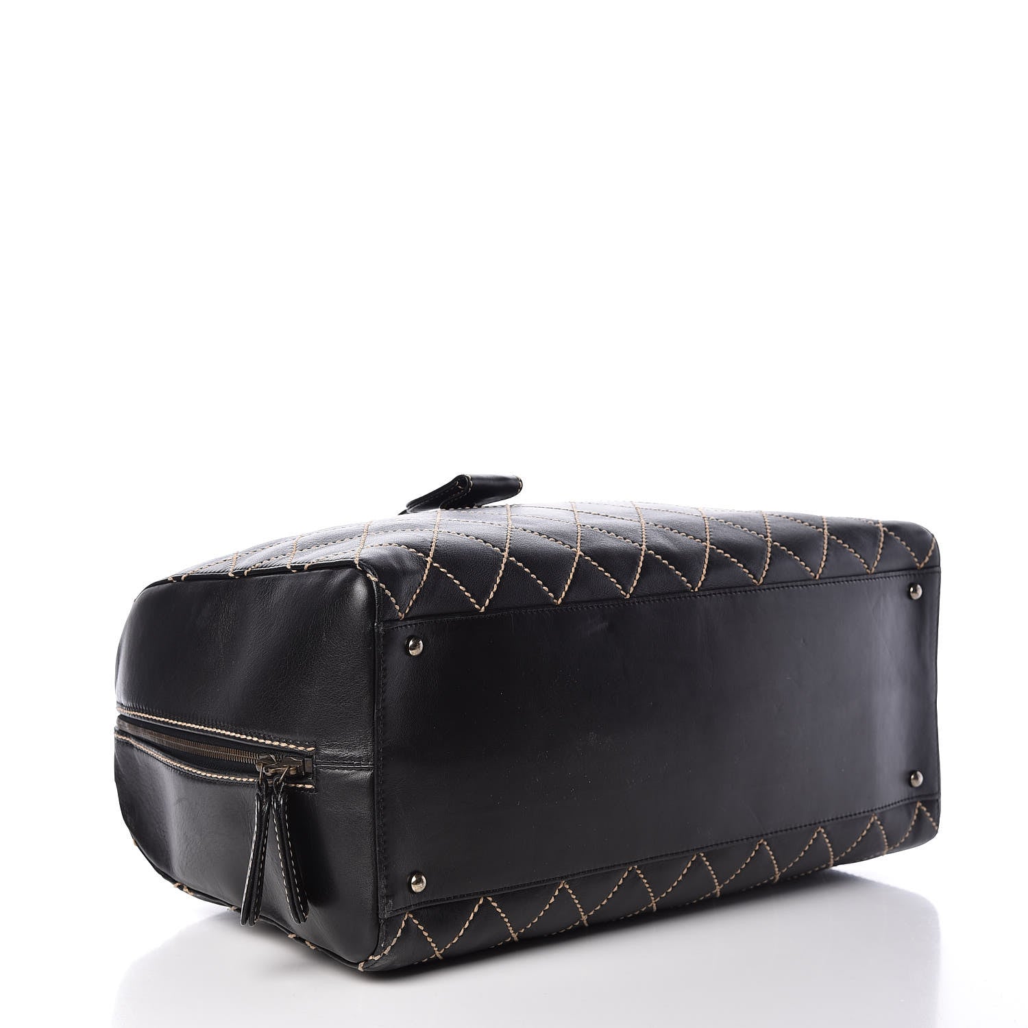 Chanel Calfskin Wild Stitch Duffel Bag Black 5 of 12