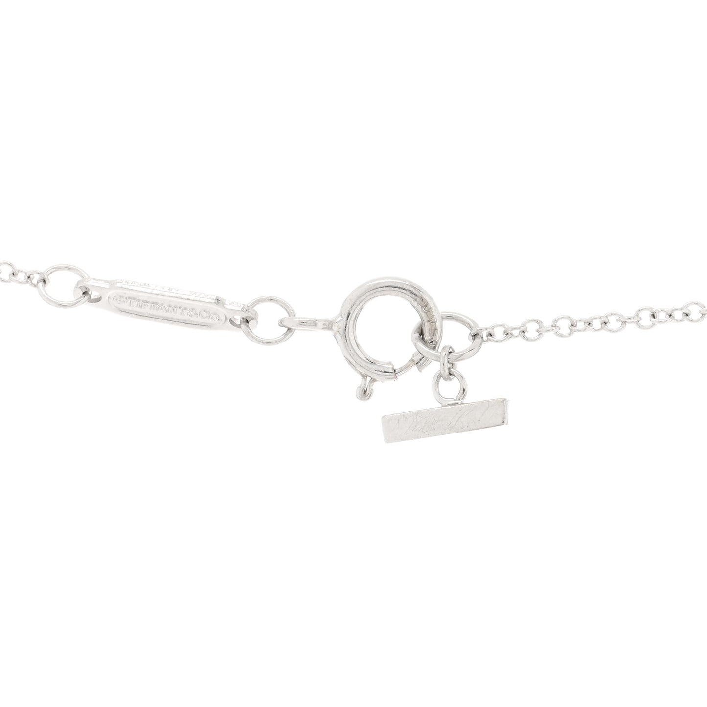 18K White Gold Small T Smile Pendant Necklace