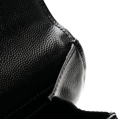 Saint Laurent Grain De Poudre Matelasse Chevron Monogram Envelope Clutch Black 10 of 11