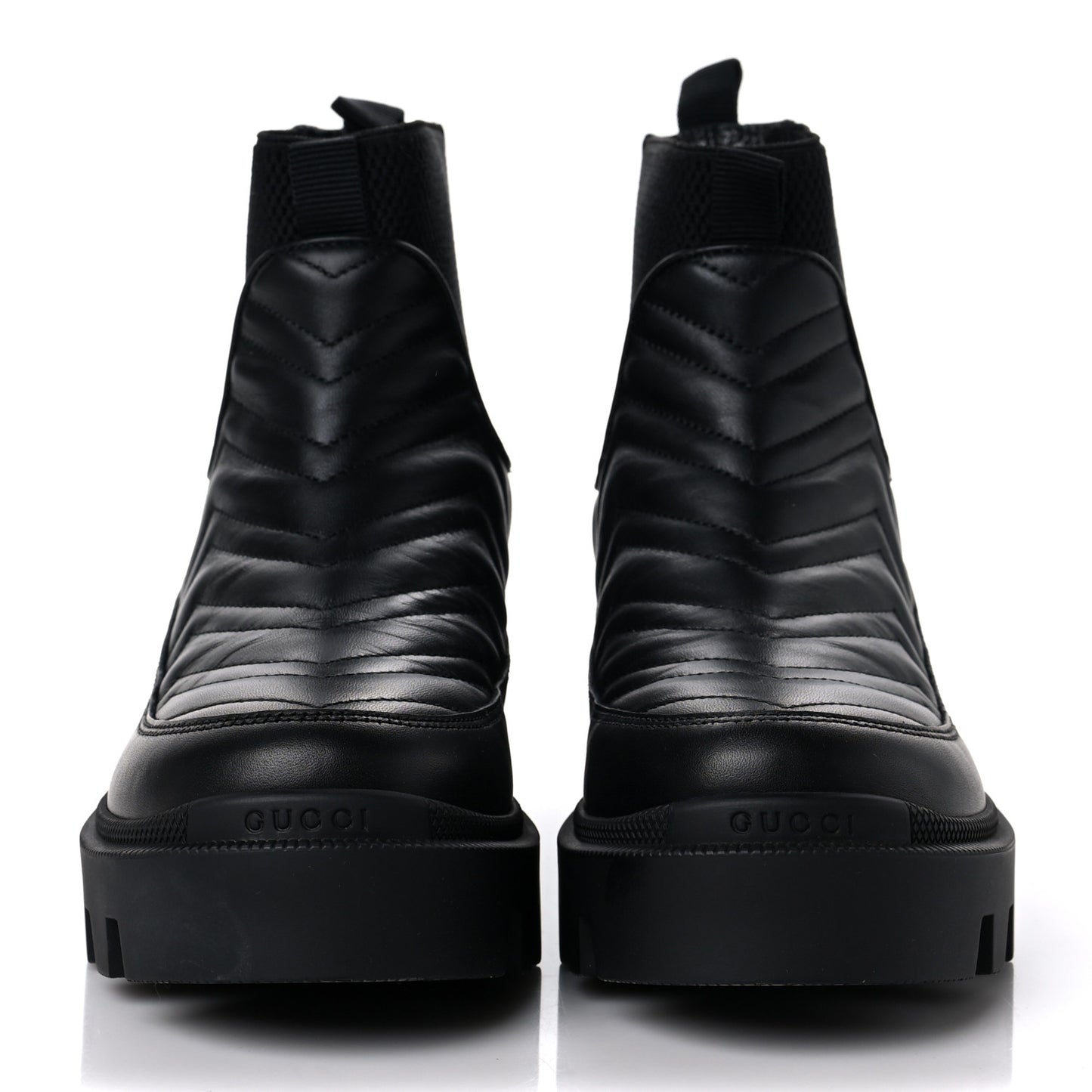 Calfskin Nappa Matelasse Frances Chelsea Boots 36 Black