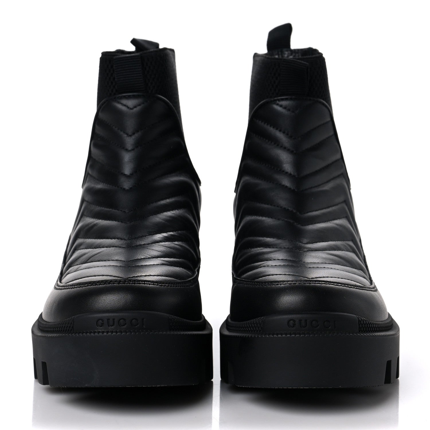 Gucci Calfskin Nappa Matelasse Frances Chelsea Boots 36 Black 2 of 8