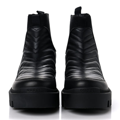 Gucci Calfskin Nappa Matelasse Frances Chelsea Boots 36 Black 2 of 8